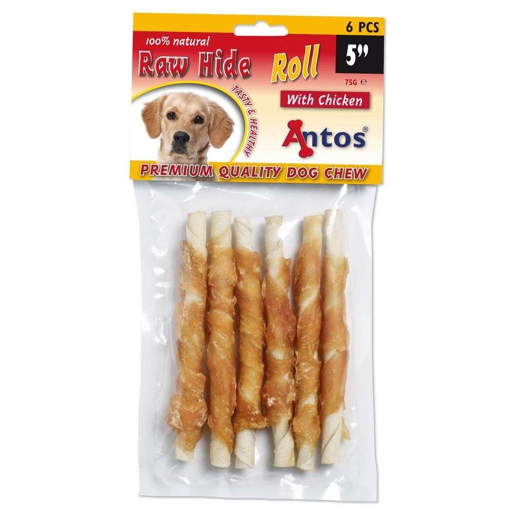 Raw Hide White + Chicken Roll 5" 6 pcs