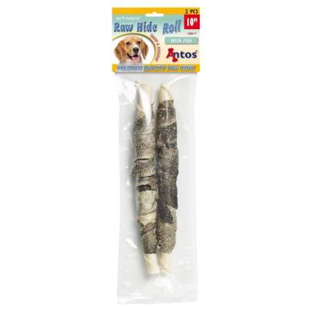 Raw Hide White + Fish Roll 10" 2 pcs