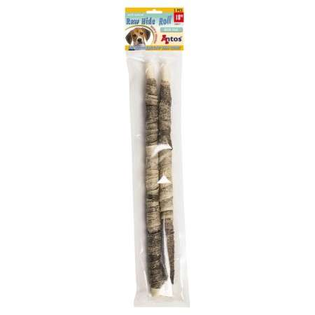 Raw Hide White + Fish Roll 18" 2 pcs